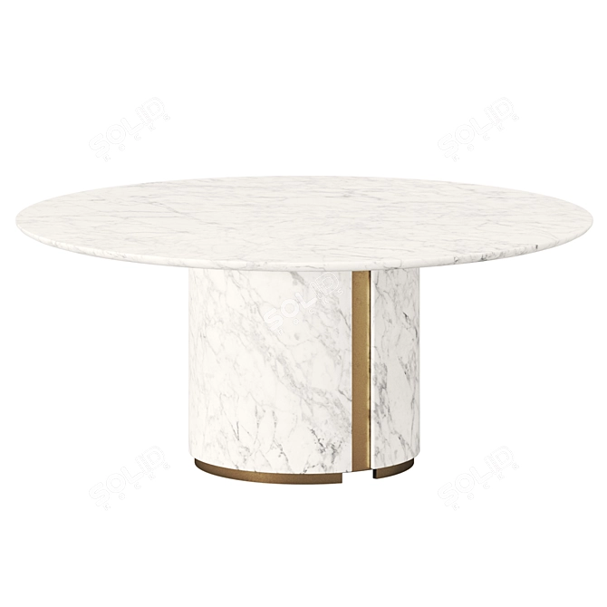 Elegant Ercolino Marble Coffee Table 3D model image 3