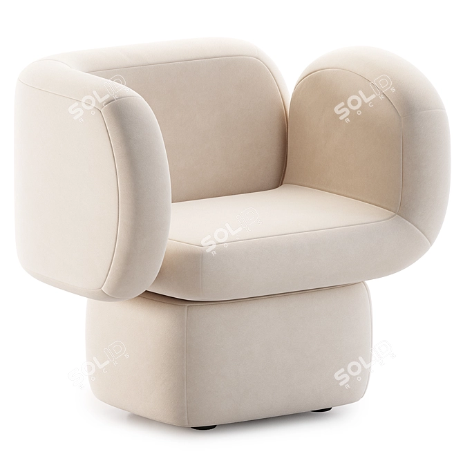 Modern Italian Design Armchair 3D model image 1