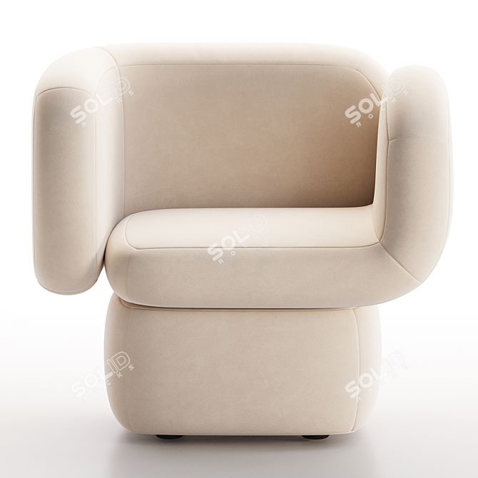 Modern Italian Design Armchair 3D model image 2