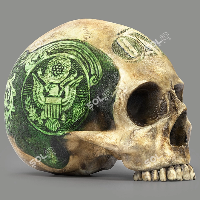 3D Skull Head Model: Render Ready 3D model image 1