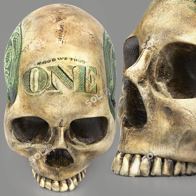 3D Skull Head Model: Render Ready 3D model image 3