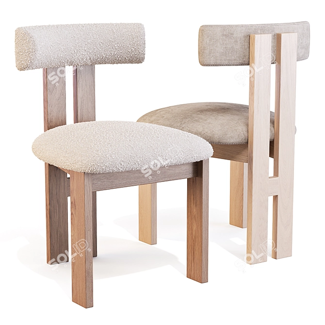 Ceremonie Natural Boucle Dining Chair 3D model image 1