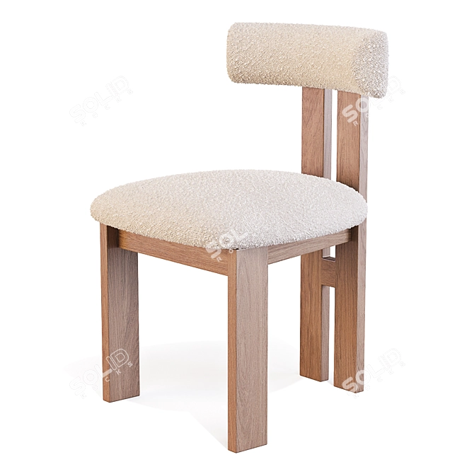 Ceremonie Natural Boucle Dining Chair 3D model image 3