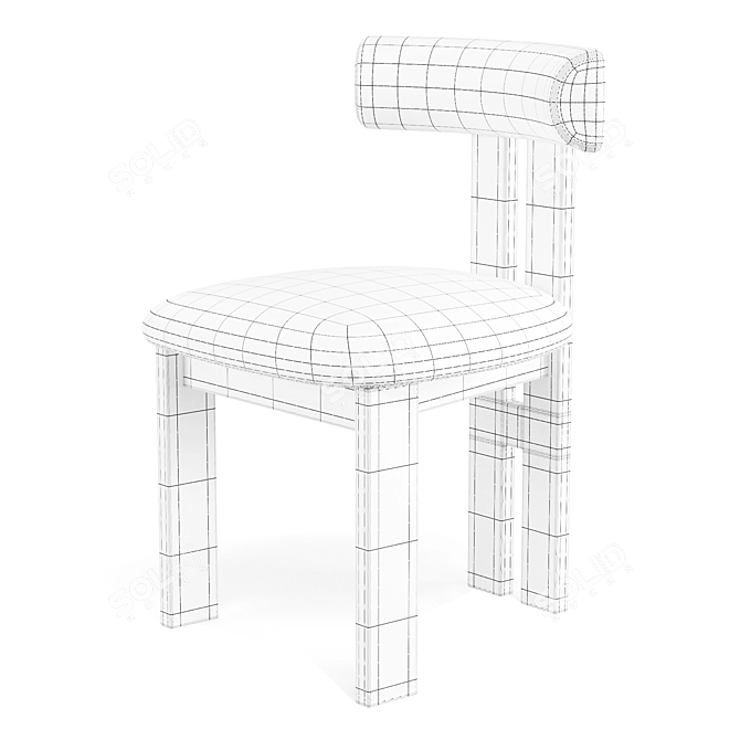 Ceremonie Natural Boucle Dining Chair 3D model image 7