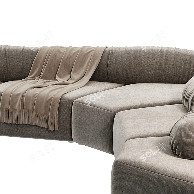 Modern Fabric Sectional Sofa Set 3D model image 3