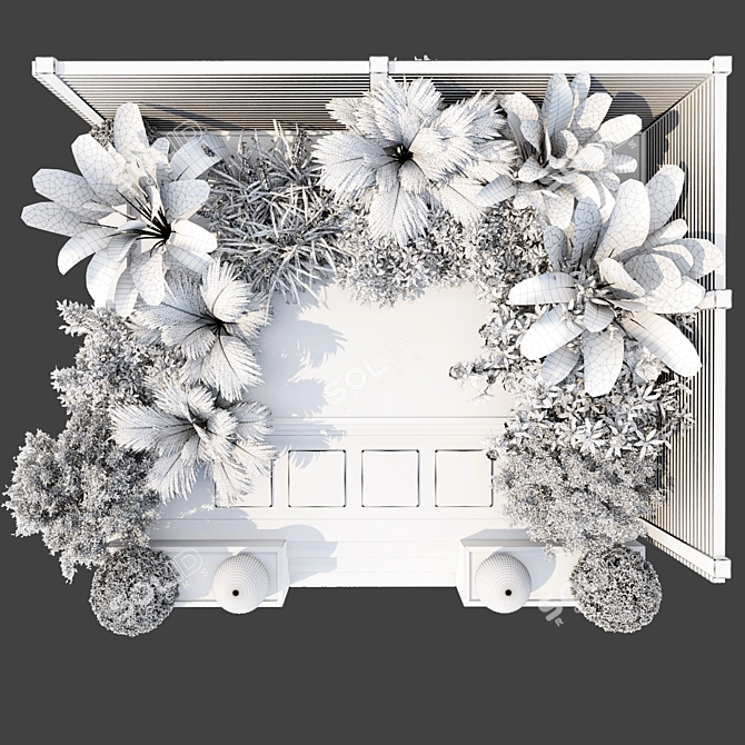 Organic Backyard Landscaping Plants Set 3D model image 7