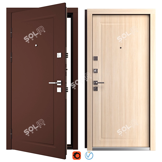 Madlen Metal Entry Door (Abwehr) 3D model image 1