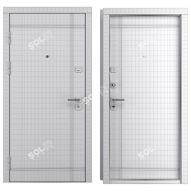 Madlen Metal Entry Door (Abwehr) 3D model image 4