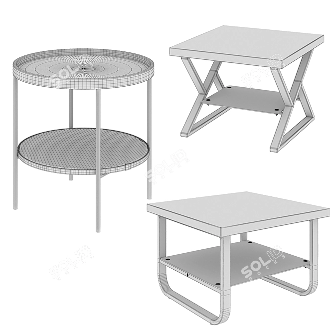 Modern Coffee Table Set by Angstrem 3D model image 2