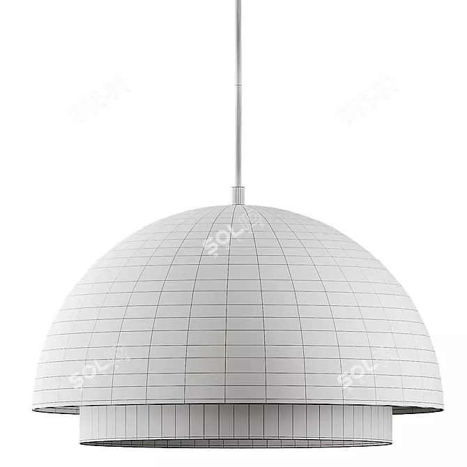 Elegant Black Metal Ceiling Lamp 3D model image 4
