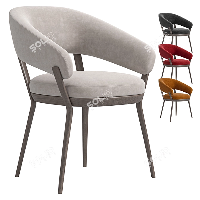 Modern Ray Dining Chair Set 3D model image 2