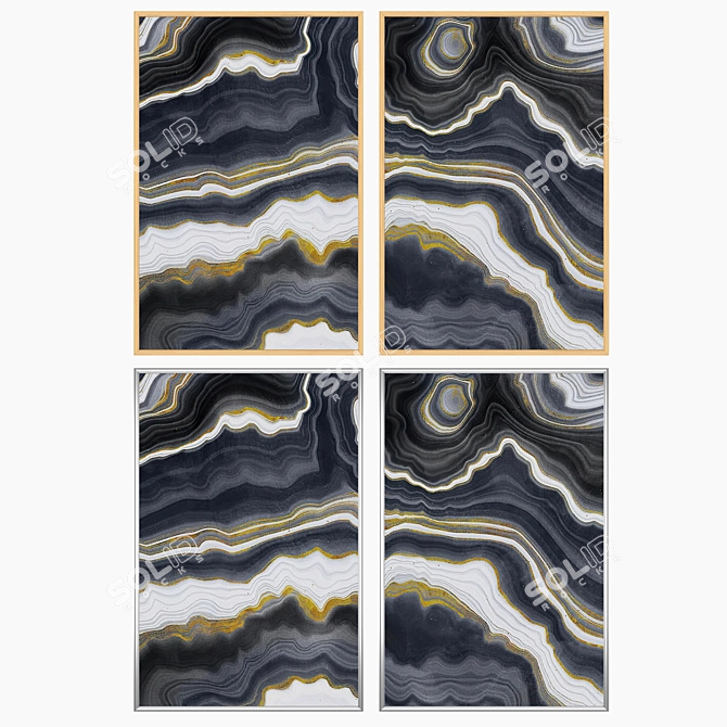 Wall Art Set with Frames 3D model image 3