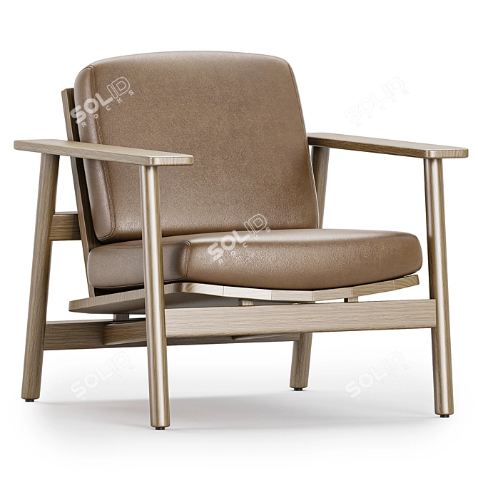 Contemporary Riva Armchair Design 3D model image 2