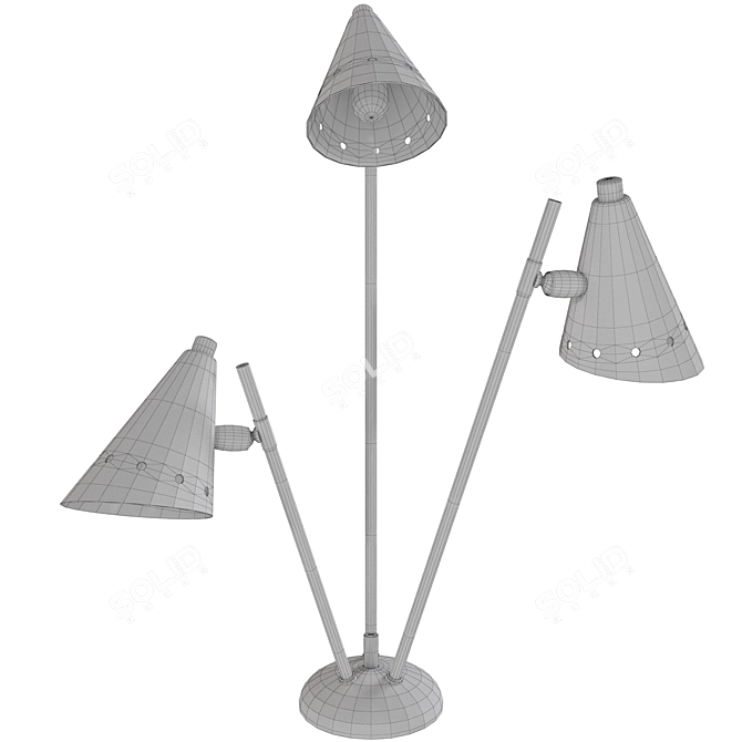 Italian Design Table Lamp Set 3D model image 2