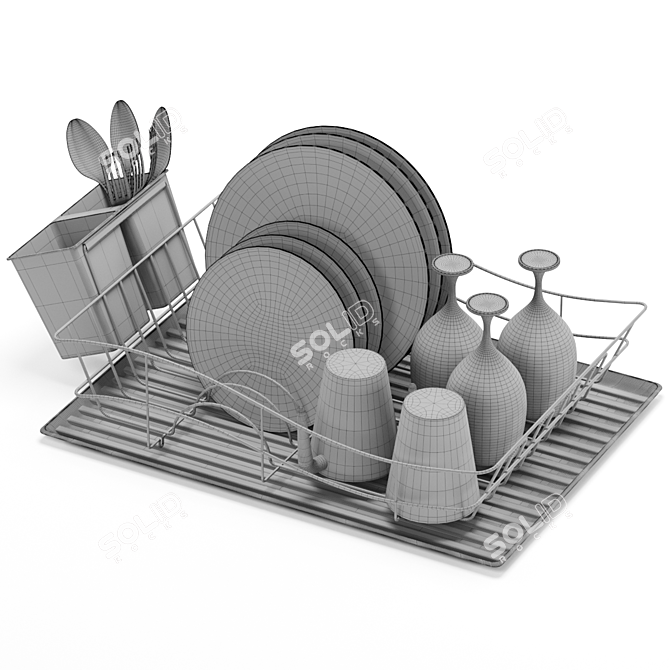 Tower Essentials Dish Drainer Set 3D model image 7