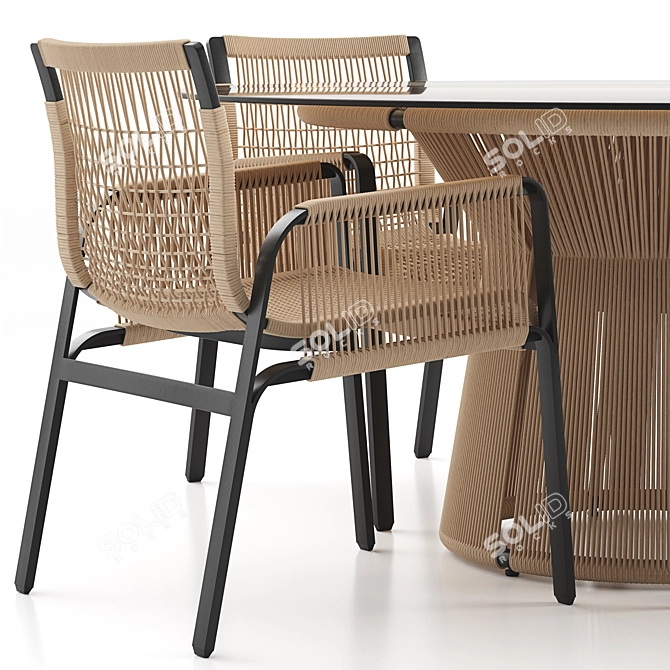 Luxury Caracal & Acacia Dining Set 3D model image 4