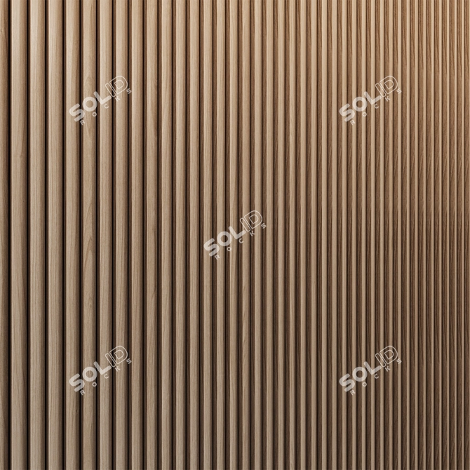 Brass Inlay Wood Wall Panels 3D model image 3