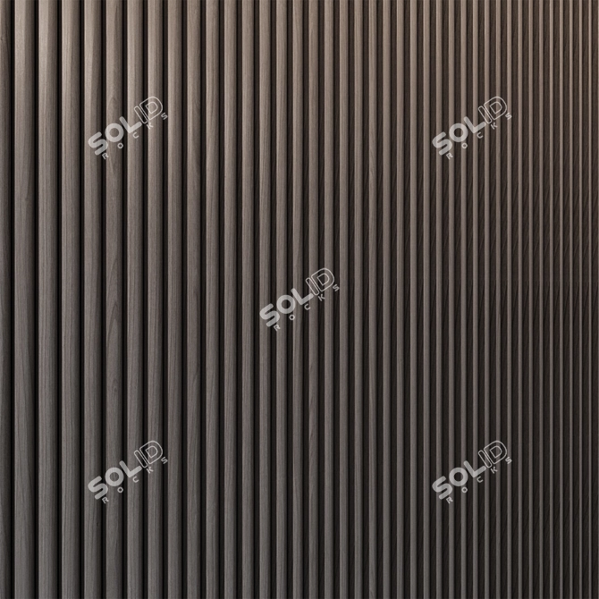 Brass Inlay Wood Wall Panels 3D model image 4