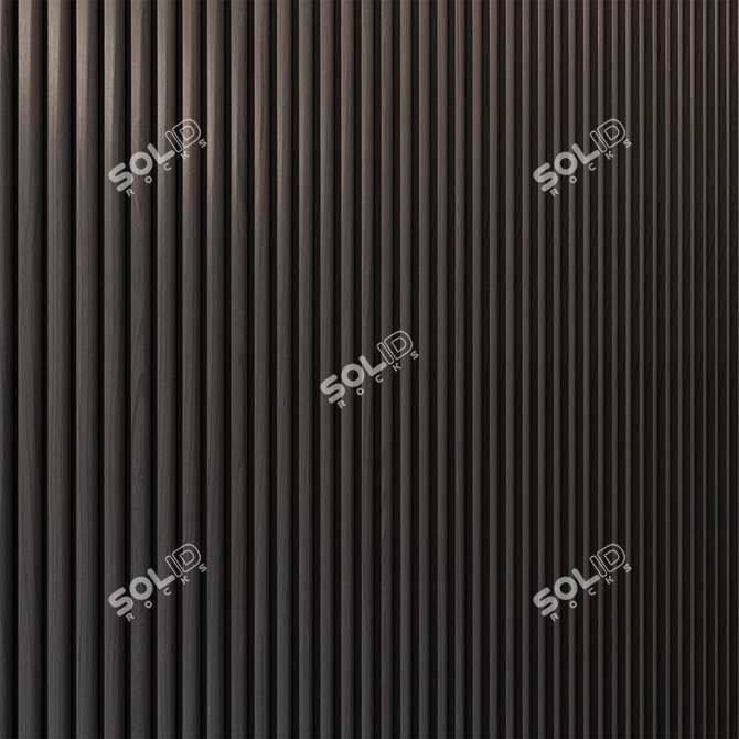 Brass Inlay Wood Wall Panels 3D model image 5