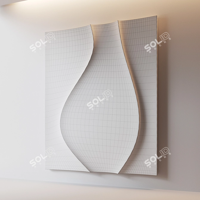  Abstract Relief Wall Art A 3D model image 4