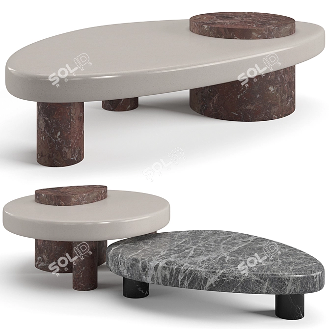 Elegance Defined: Trussardi Casa Coffee Tables 3D model image 1