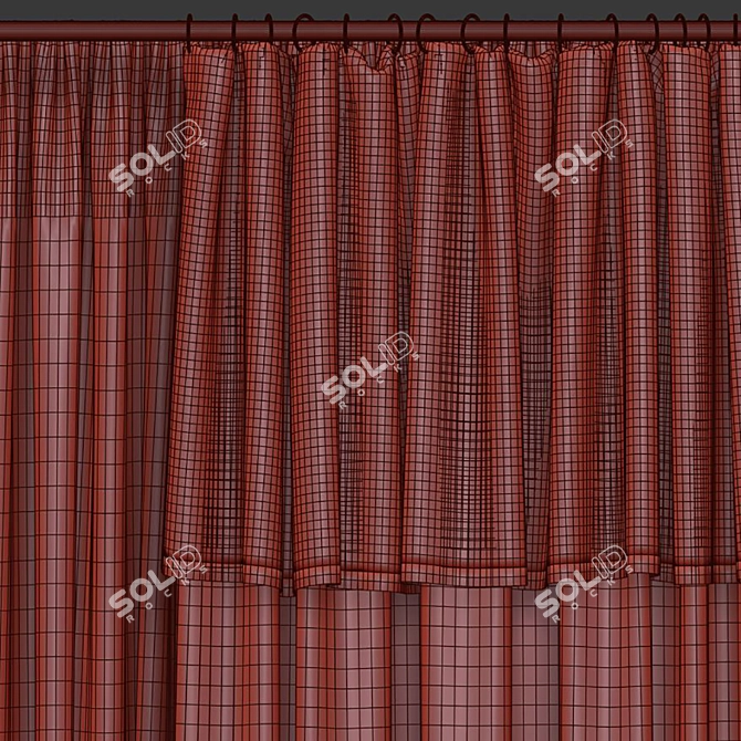 Retopologized Curtain Design 3D model image 5