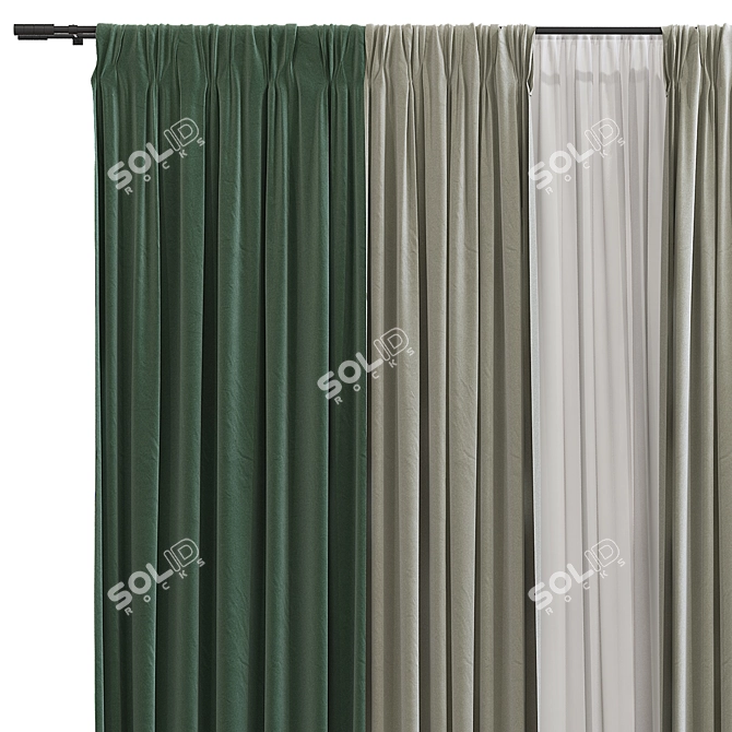 Refined Wave Curtain Design 3D model image 2