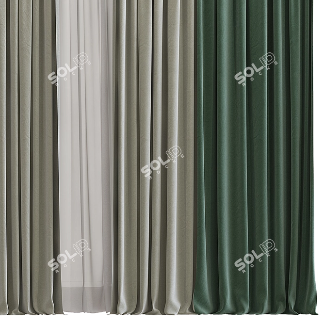 Refined Wave Curtain Design 3D model image 3