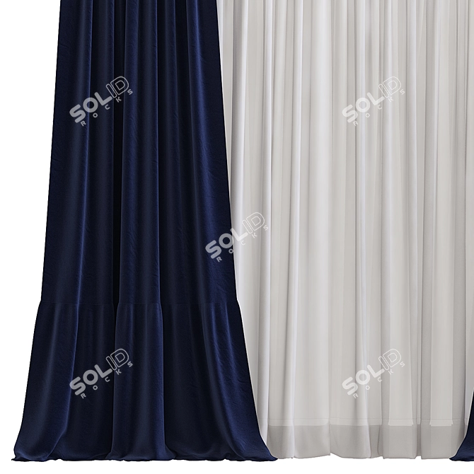 Folded Curtain Model 268 3D model image 2