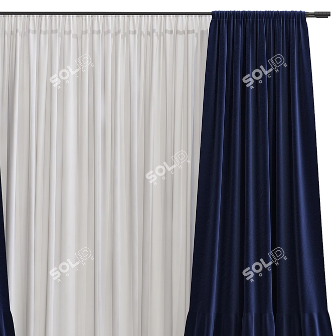 Folded Curtain Model 268 3D model image 3