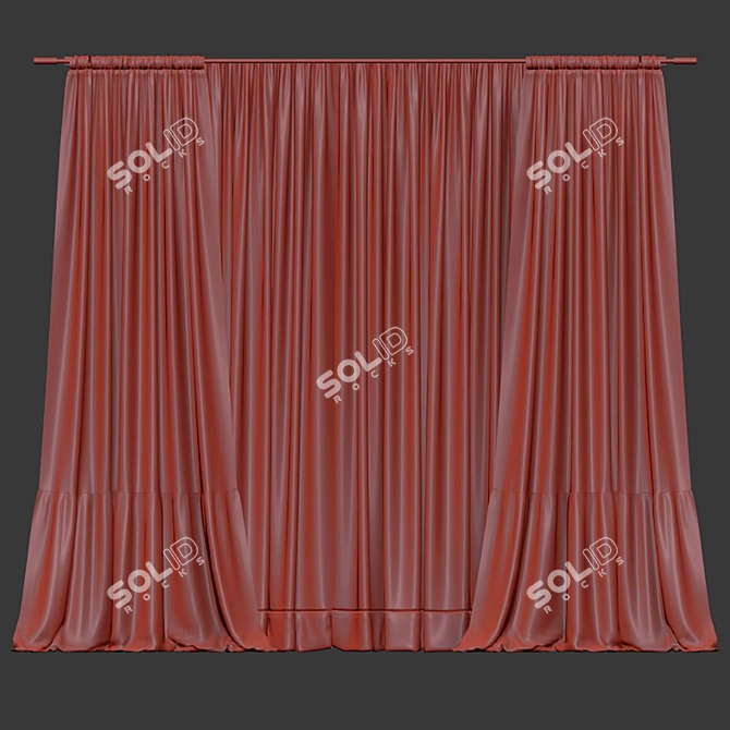 Folded Curtain Model 268 3D model image 4