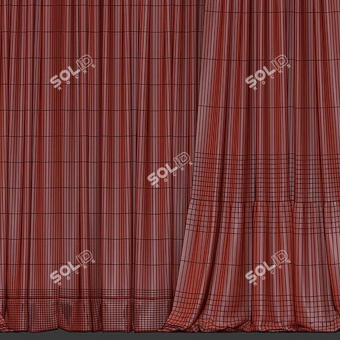 Folded Curtain Model 268 3D model image 5