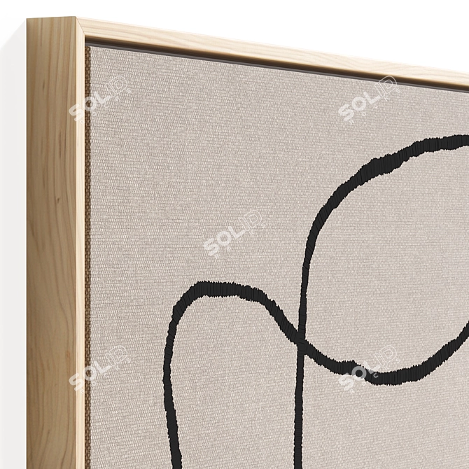 Linen Hand Embroidery Artwork, Perpetual 3D model image 4