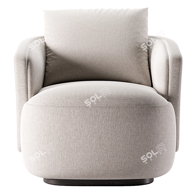 Elegant Caspia Armchair with Textures 3D model image 2