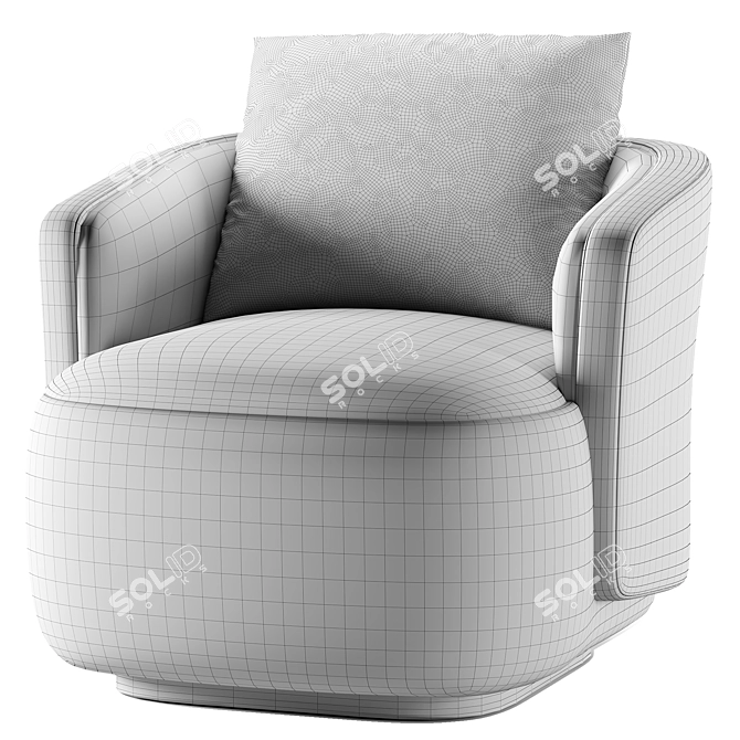 Elegant Caspia Armchair with Textures 3D model image 4