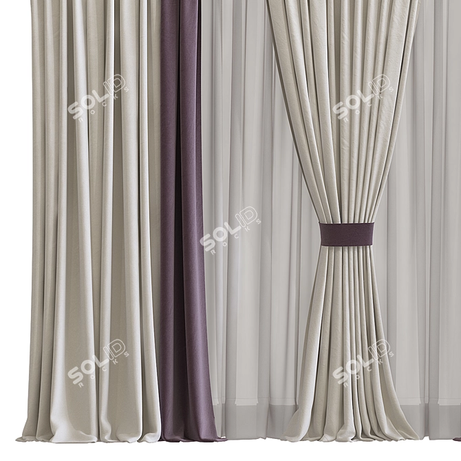 Retopologized Curtain Design 3D model image 2