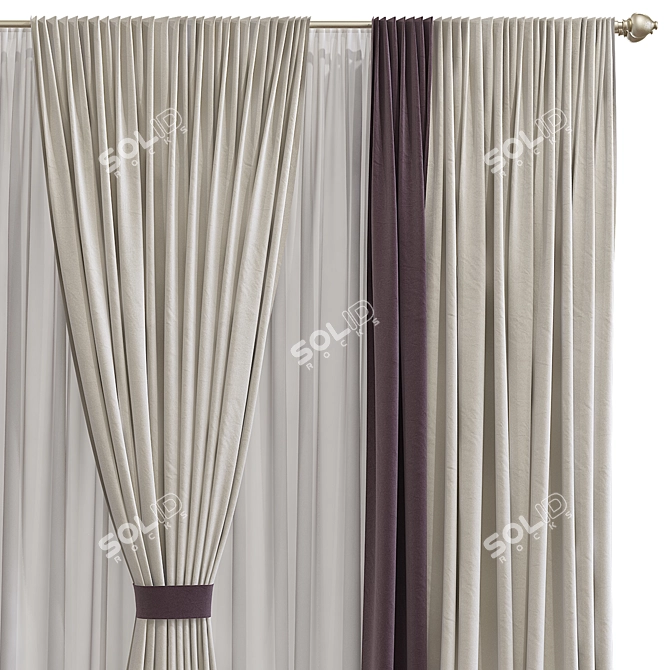 Retopologized Curtain Design 3D model image 3