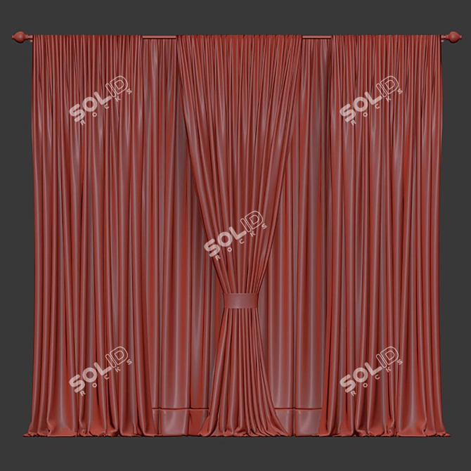 Retopologized Curtain Design 3D model image 4