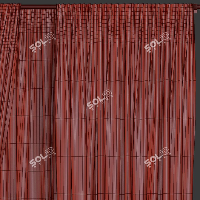 Retopologized Curtain Design 3D model image 5