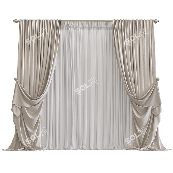 Texture-Mapped Curtain Model 3D model image 1