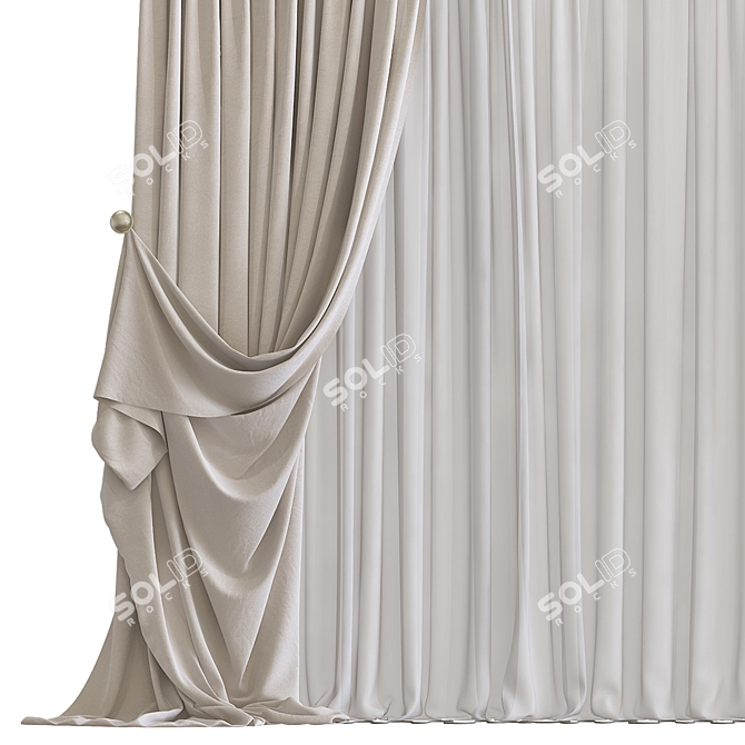 Texture-Mapped Curtain Model 3D model image 2