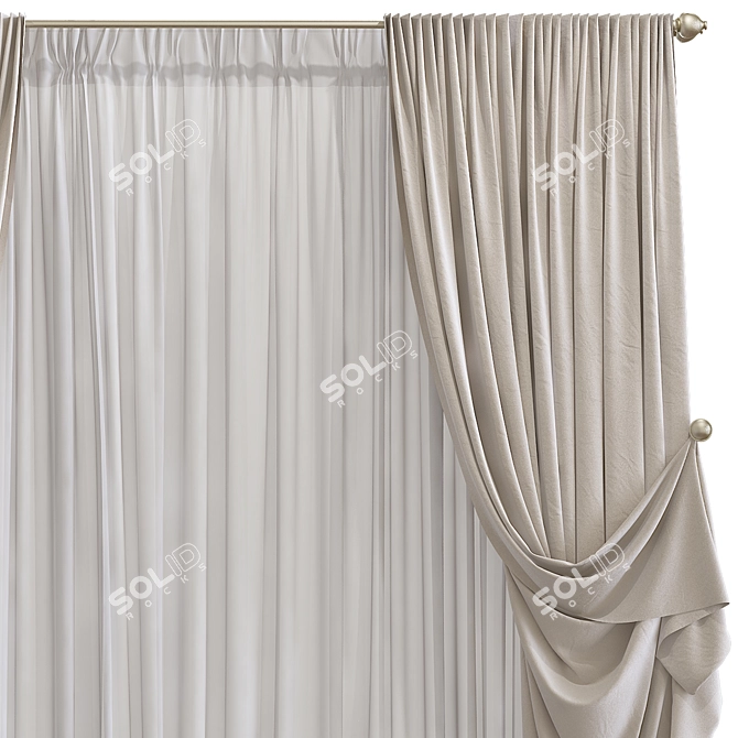 Texture-Mapped Curtain Model 3D model image 3