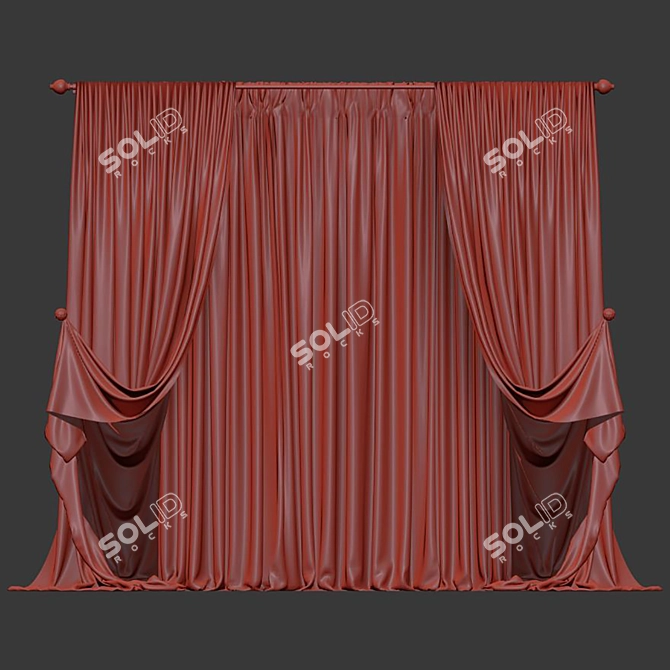 Texture-Mapped Curtain Model 3D model image 4