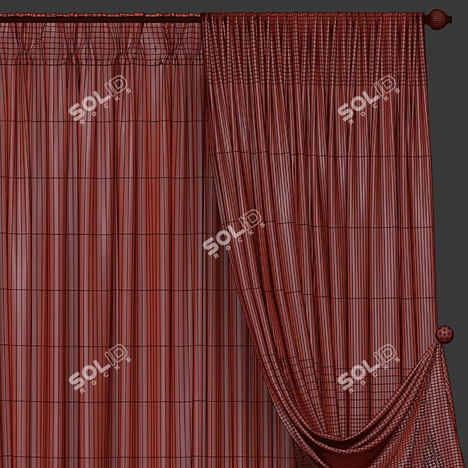 Texture-Mapped Curtain Model 3D model image 5