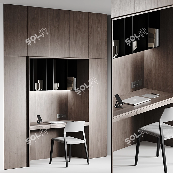 Modern Workspace Setup Kit 3D model image 1