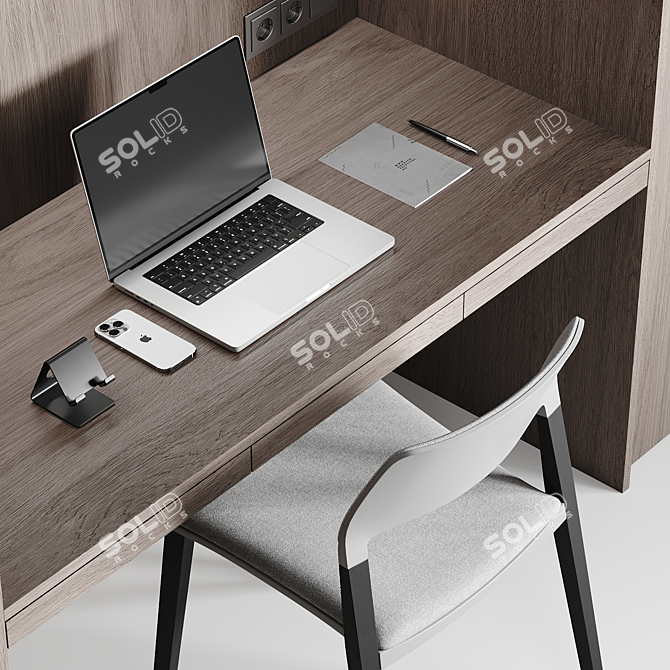 Modern Workspace Setup Kit 3D model image 3