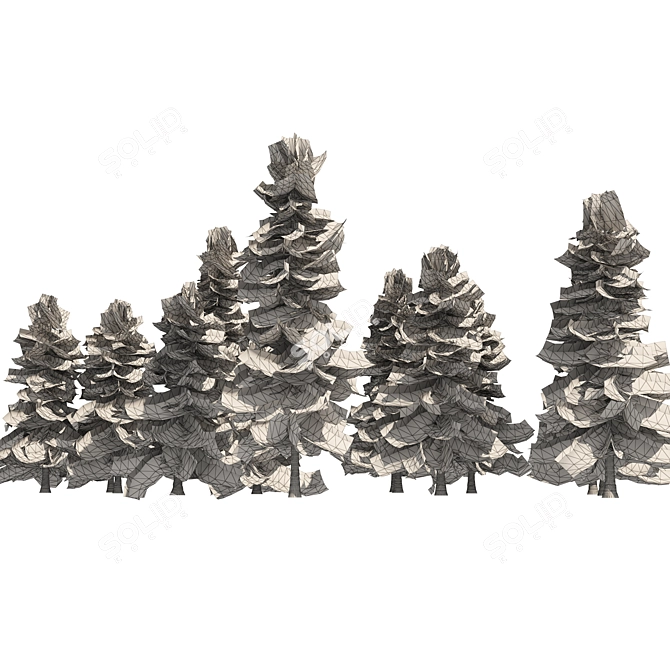 Optimized 3D Alaskan Cedar Forest 3D model image 5