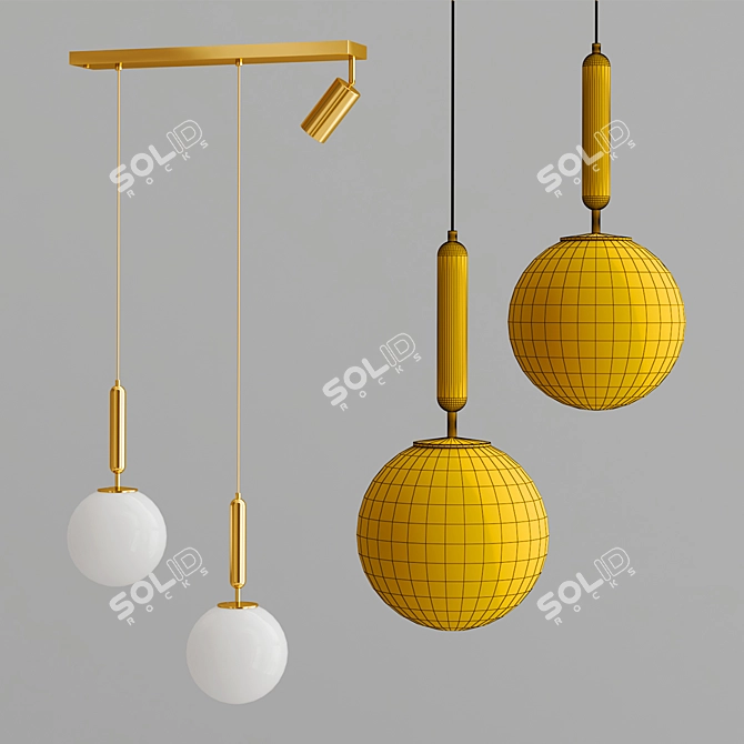 Sphere Duo Chandelier 2013 V-Ray 3D model image 3