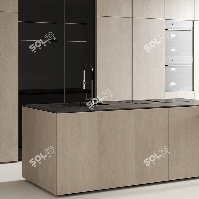 Modern Island Kitchen Renderings 3D model image 2