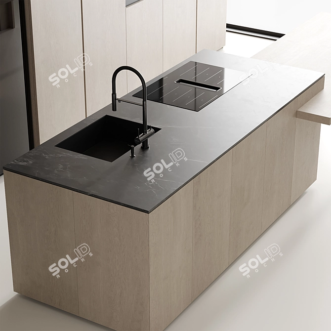 Modern Island Kitchen Renderings 3D model image 3